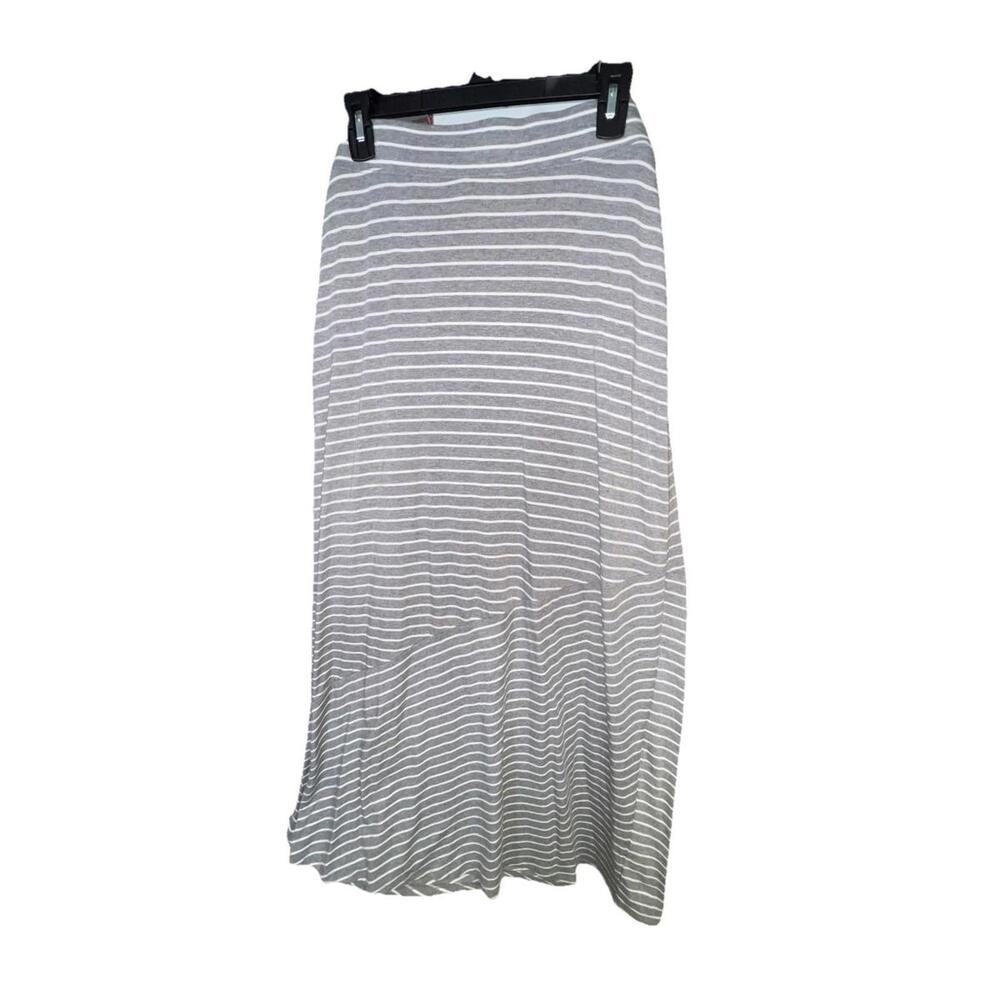 Sonoma‎ Goods For Life Gray Striped Maxi Skirt Medium Cotton Modal Spandex Knit